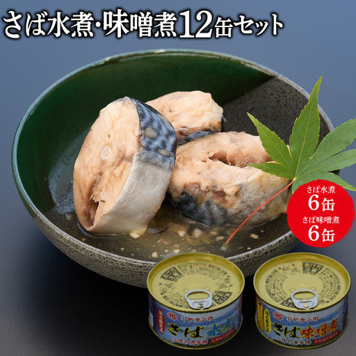 缶詰 三陸の海から ミヤカンのさば水煮・味噌煮セット 各175g×6缶 計12缶 