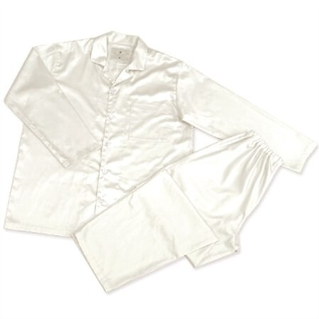 【シングル】プレミアムカバー45cm巾シーツ・掛・枕＆パジャマ(男女兼用XLサイズ)4点セット色PW【1216043】