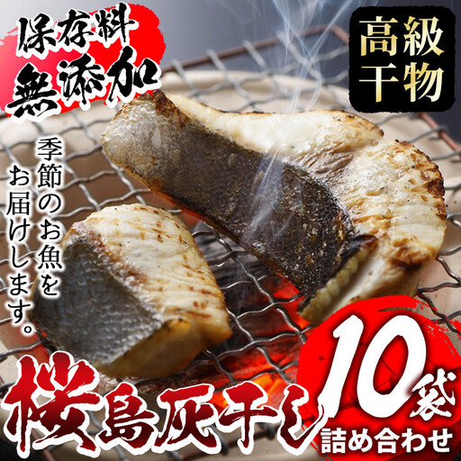 ＜高級手作り干物＞桜島灰干し詰め合わせ 遠赤外線でやわらか！鹿児島県湧水町産にじますの他、季節のお魚を計10袋お届け！ 干物 魚 焼き魚 おかず 晩御飯 晩ごはん 朝食 朝ごはん 朝ご飯 和食 定食 にじます ニジマス 保存料無添加 【福永商店】_y060