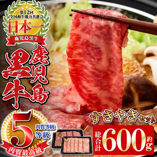 数量限定 鹿児島 黒牛 すきやきセット 計600g [湧水町JAあいら] スライス すき焼き用 _y189