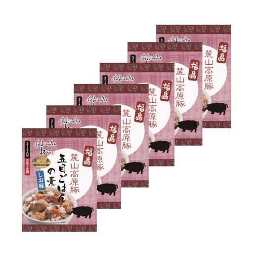 No.1281　ふくしまご当地！福島ブランド！五目ごはんの素　塩味　ブランド麓山高原豚使用　3合炊き　【193ｇ×6箱入】