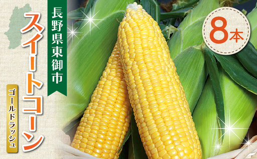 [先行受付2026年発送]東御市産とうもろこし8本|フルーツみたいなイエロースイートコーン(ゴールドラッシュ) ※2026年7月中旬頃〜9月上旬頃お届け予定※着日指定不可