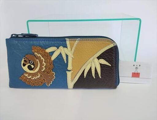 「鞄工房 香」ファスナー長財布 ふくら雀