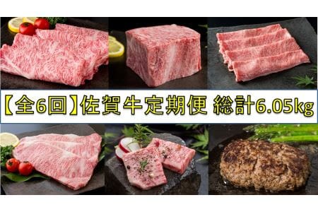 [全6回]佐賀牛 定期便 総計6.05kg