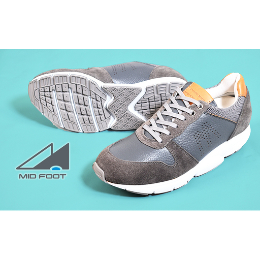 レザースニーカー MIDFOOT MF001JM 4E レザースニーカー【グレー】 27.0cm