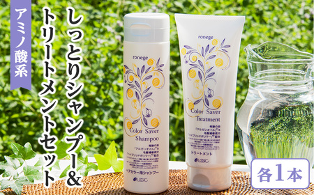 アミノ酸系しっとりシャンプー&トリートメントセット(各1本) アミノ酸 シャンプー トリートメント カラーセイバー カラー長持ち 長持ち 髪の補修 [uj-AK003][ロジック]