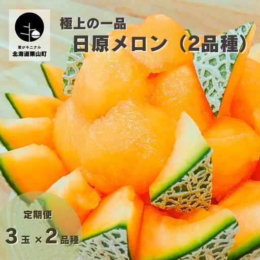 極上の一品「日原メロン」3玉×2品種食べ比べ定期便 北海道産赤肉メロン
