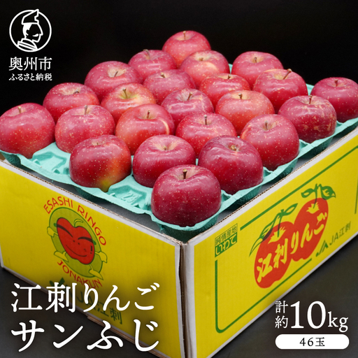 江刺りんご サンふじ 約10kg(46玉) [AQ028]