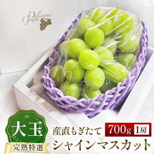 [産直もぎたて]大玉 シャインマスカット 700g(ぶどう ブドウ シャイン マスカット フルーツ 果物 くだもの 旬 2026 産地直送 限定) シャインマスカット 