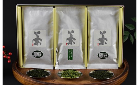 日本茶詰合せ(朝宮煎茶・上宇治田原煎茶・抹茶入り玄米茶) お茶 茶葉 緑茶 煎茶 玄米茶 国産 お取り寄せ 飲み比べ ギフト 贈り物 手土産 飲料 ドリンク 飲料類