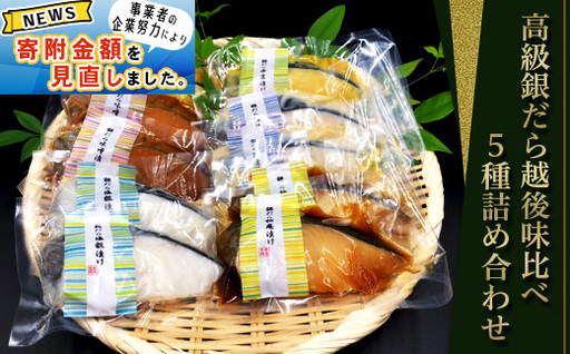 C[訳あり] 西京漬け 銀だら 詰め合わせ 80g×5種×2切 計10切 銀鱈 ギンダラ ぎんだら セット 食べ比べ 個包装 味噌漬け 塩糀漬け 柚庵漬け 粕漬け