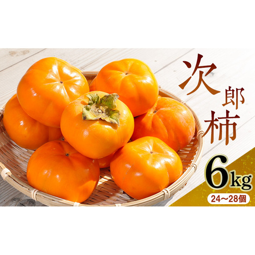 【2026年11月中旬より順次発送】【秋の味覚】幻の柿 次郎柿！木成り完熟の逸品24～28個入り（6kg） 果物 フルーツ かき 冬の味覚 産地直送 静岡県産 浜松市産 