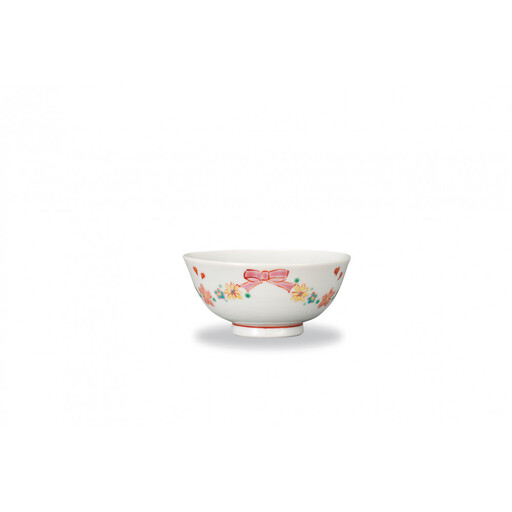 九谷焼プチ飯碗　リボン　前田敦子作 a02 焼き物 民芸品 工芸品 インテリア 食器 茶碗