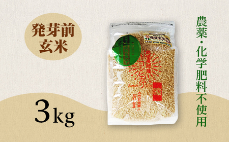 E1-H031A新潟県長岡産コシヒカリ 発芽前玄米 3kg