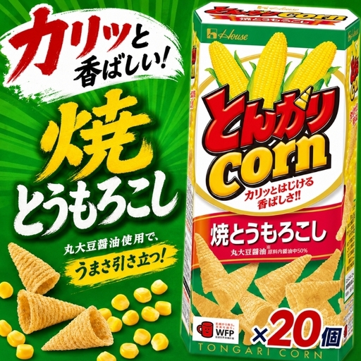 とんがりコーン 焼もろこし 62g×20個 おやつ 人気 厳選 お子様 こども 子供 袋井市 お菓子 スナック ハウス食品