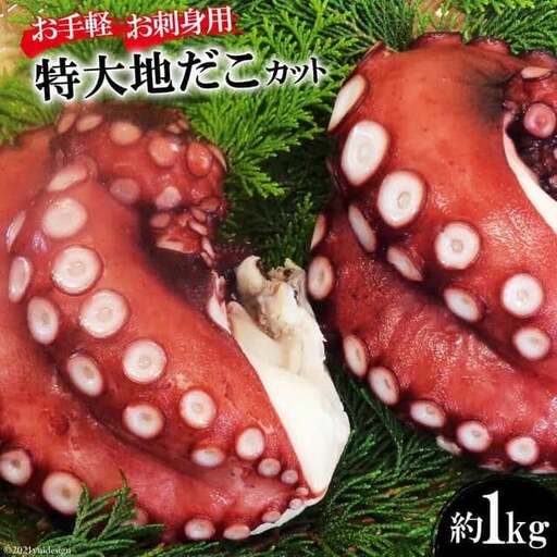 DF083[お手軽 お刺身用]長崎県産 特大地だこ カット 約1kg