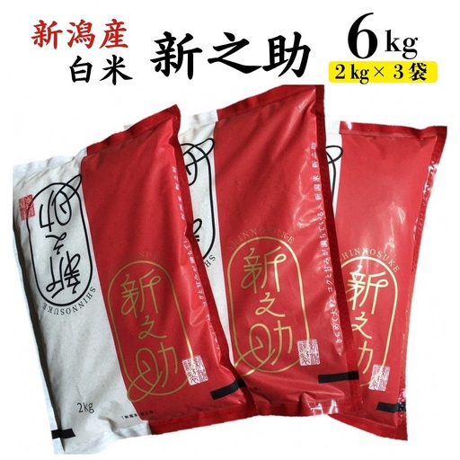 令和7年産米【五ツ星お米マイスター厳選】新之助 白米 6kg（2kg×3袋）[Y0423]