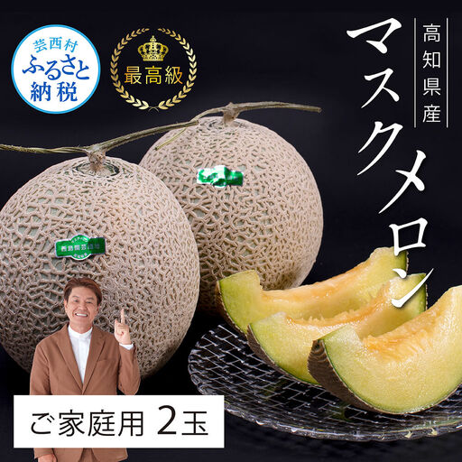 “高知県産"高級マスクメロン(ご家庭用)2玉入[発送期間:4月〜12月(9カ月)][1月〜3月は気候温度不安定の為出荷不可となります。]