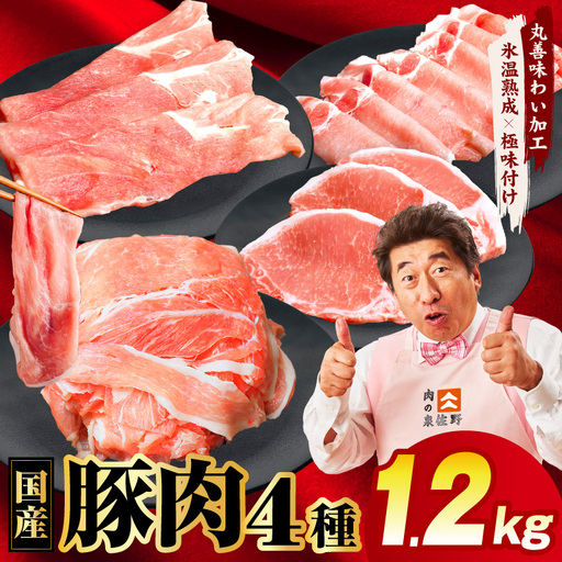 国産 豚肉 4種 総量 1.2kg 豚肉