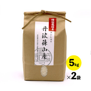 【令和7年産】丹波篠山産 特A 特別栽培米 コシヒカリ  (5kg×2袋 小分け) こしひかり  BA08