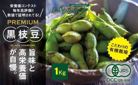 ※有機黒枝豆 予約受付中!※ 2026年10月以降発送 丹波篠山産 有機黒枝豆 1kg 令和8年産 2026年 プレミアム 日本三大 丹波篠山 大粒 丹波 黒豆 丹波黒 黒大豆 濃厚 美味しい 旬 ご当地 お取り寄せ グルメ [BF01]