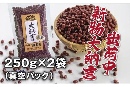 [スピード出荷][大粒 2Lサイズ]丹波篠山産 大納言小豆 250g×2袋(真空パック)大納言小豆