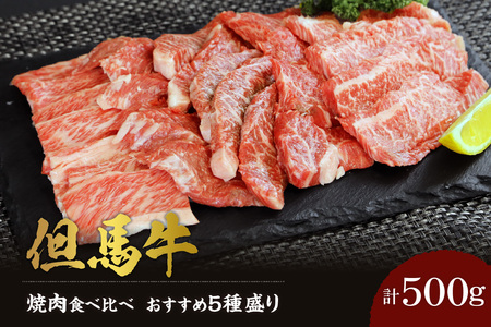 但馬牛 焼肉 食べ比べ おすすめ5種盛り 500g 冷凍 牛肉 02-18