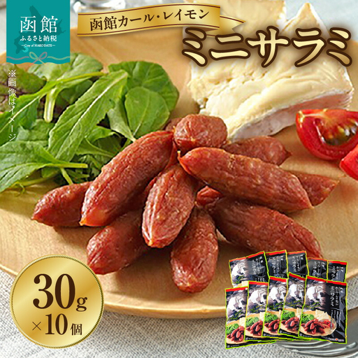 [函館カール・レイモン ミニサラミ10個セット]函館 カールレイモン ミニサラミ 30g 10個セット さらみ ギフト ソーセージ チョリソー 包装 国産 北海道 ポーク あらびき 粗挽き ウィンナー 食品 豚肉 牛肉 肉 ドイツ はこだて 日本ハム ニッポンハム 簡単調理 おつまみ つまみ 送料無料 7686847_HD052-011