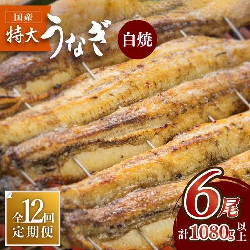 ふっくらジューシーのこだわりうなぎ【12回定期便】国産うなぎの白焼 6枚セット×12回[FAD020]