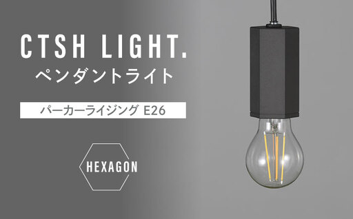 CTSH LIGHT. ペンダントライト[HEXAGONパーカーライジング E26] 瑞浪市 / ジオニック 照明器具 ソケット 鉄 ブラック [AZBQ100]
