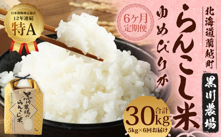 【6ヶ月定期便】らんこし米 (ゆめぴりか) 5kg (黒川農場) 【2024年10月下旬発送開始】
