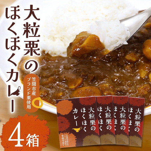 大粒栗のほくほく カレー 4箱 栗 AQ-016