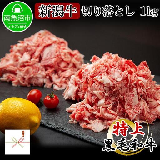【無地熨斗】新潟和牛 南魚沼産 にいがた 黒毛和牛 切り落とし 大容量 1kg｜贈答