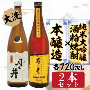 純米大吟醸 酒粕焼酎 720ml 本醸造 720ml 2本 セット 酒粕焼酎 月の井 大洗 地酒 日本酒 焼酎 茨城_AW028
