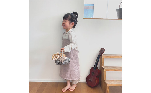 こどものリネンエプロン(S) ファッション 雑貨 日用品 子供服 キッズ