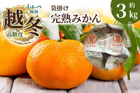 ふるーつ物語「越冬完熟みかん」約3kg(30〜50個入り)