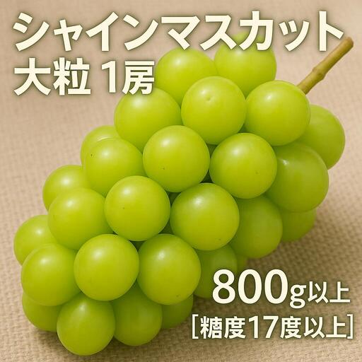 [8月中旬より発送]シャインマスカット大粒 1房[800g以上][糖度17度以上]