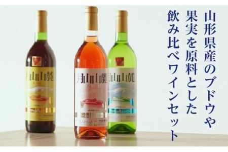 FYN6-239 やまがた月山山麓ワイン 赤・白・ロゼ 飲み比べ3本セット ライトボディ 山形県 西川町
