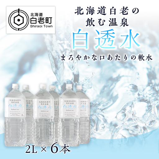 飲む白老温泉水 ～白透水～ 2L×6本