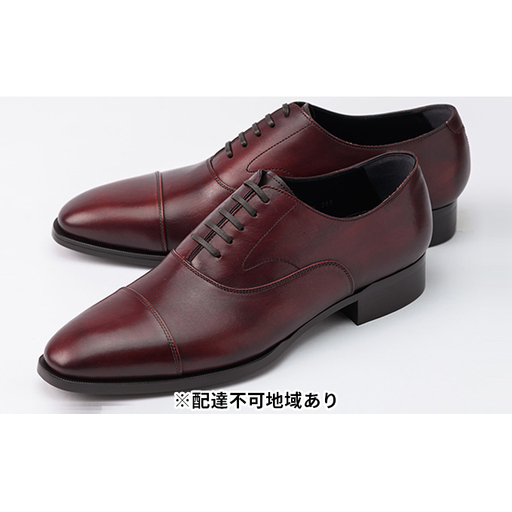 革靴 ビジネスシューズ 手染め 赤 国産 革靴 22.5cm