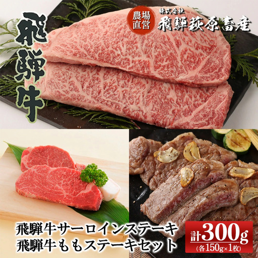 飛騨牛 サーロインステーキ・ももステーキセット(各150g×1枚) 計2枚 【22-5】