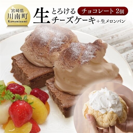 『押川春月堂本店』とろける生チーズケーキセット（チョコ×２個）【スイーツ ケーキ チーズケーキ チョコ 洋菓子ケーキ スプーンでケーキ  おまけつきケーキ】
