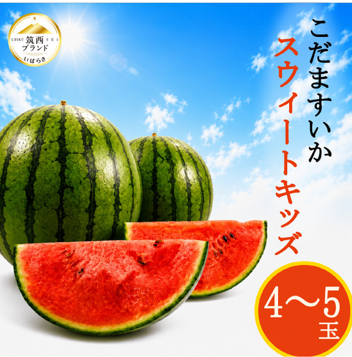【2027年先行受付】【 JA北つくば 】 こだますいか 「 スウィートキッズ 」 4～5玉