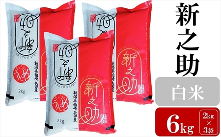 先行予約[令和8年産新米]新之助 白米 6kg(2kg×3袋) ヤタらうんめぇお米 新潟県産 小分け しんのすけ 水田環境鑑定士在籍[Y0176]