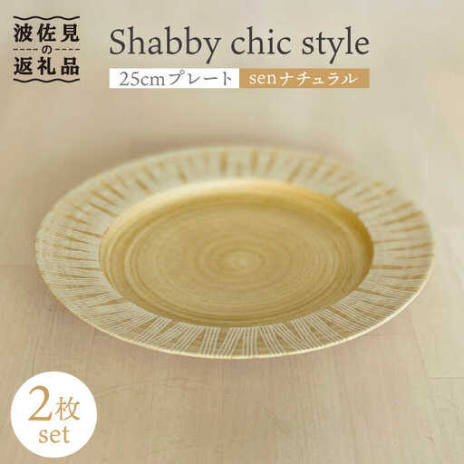 【波佐見焼】Shabby chic style 25cm プレート 2枚セット（senナチュラル） 食器 皿 【和山】 [WB104]  波佐見焼