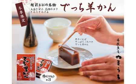 [先行予約]老舗和菓子店 福井県大野市冬の名物 でっち羊かん 小サイズ(約240g)× 3箱[11月より順次発送]