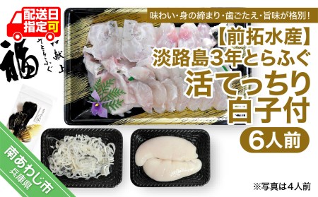 淡路島3年とらふぐ（活てっちり／白子付6人前）◆配送12月1日～2月28日