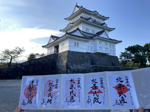 小田原城御城印・御城印帳・石垣山城御城印・北条五代武将印セット[小田原城 石垣山城 北条五代武将 武将 小田原御城印 武将印 5枚組 花押 朱印 古文書 小田原城天守閣ミュージアムショップ 神奈川県 小田原市 御城印 御城印 ]