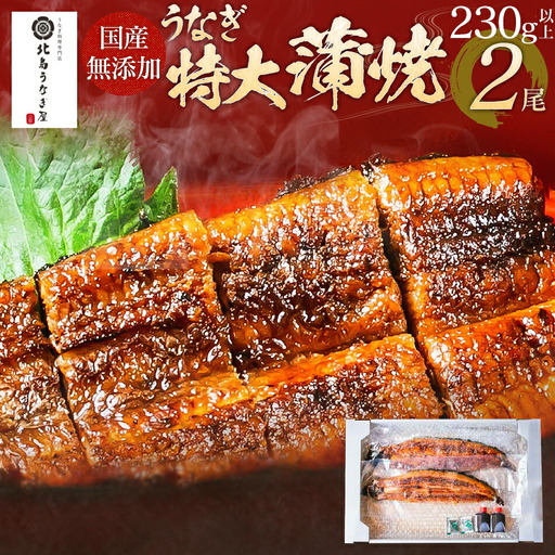 うなぎの特大蒲焼（2尾）230g以上×2尾　AE04