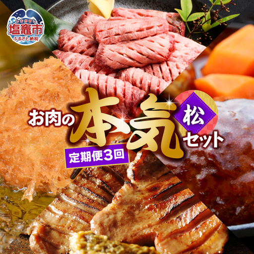 [定期便]お肉屋さんのお肉の本気詰合せセット・松 [全3回の定期便] [04203-0438]